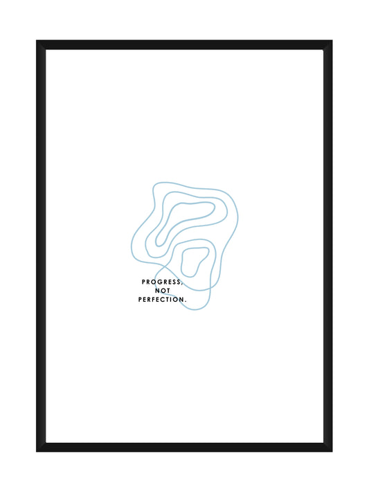 Minimalist Motivational Wall Art – "Progress, Not Perfection"