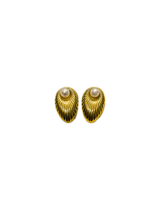 Aurelle 18K Gold-Plated Pearl Studs