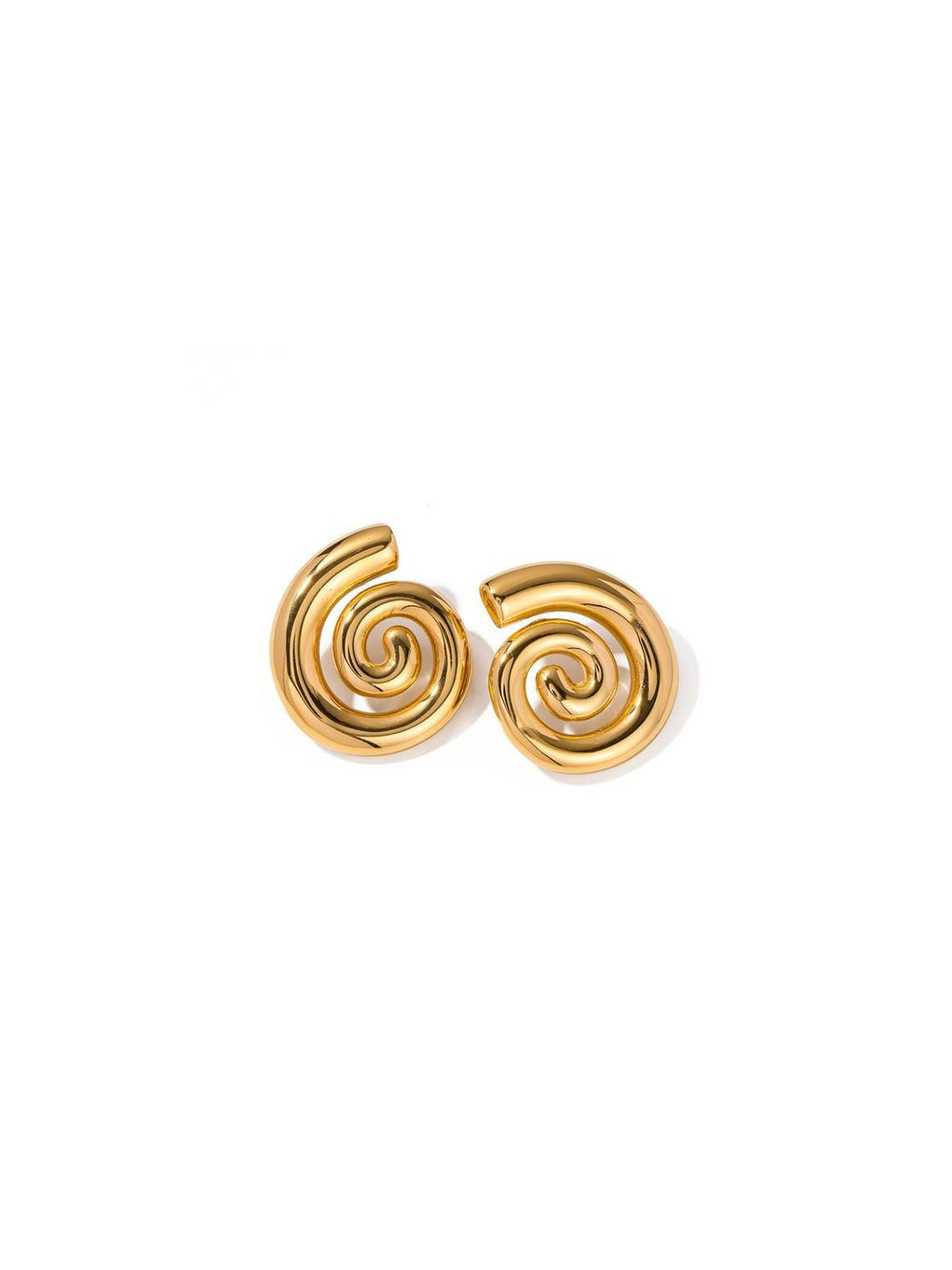 Swirl Gold Plated Statement Earrings